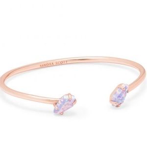 Kendra Scott “Jackson” Rose Gold Cuff Bracelet in Lavender Kyocera Opal